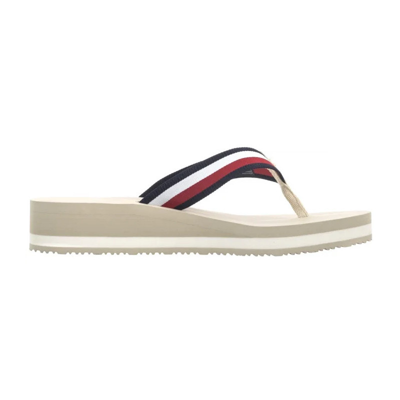 Tommy Hilfiger TH Corp Mid Wedge Beach Sandal Muslin FW0FW08517 ACJ (TH1295-b) bateliai