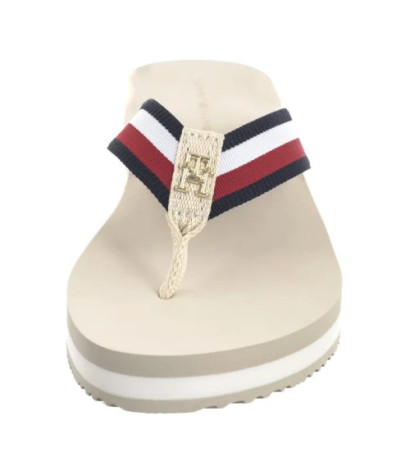 Tommy Hilfiger TH Corp Mid Wedge Beach Sandal Muslin FW0FW08517 ACJ (TH1295-b) kurpes