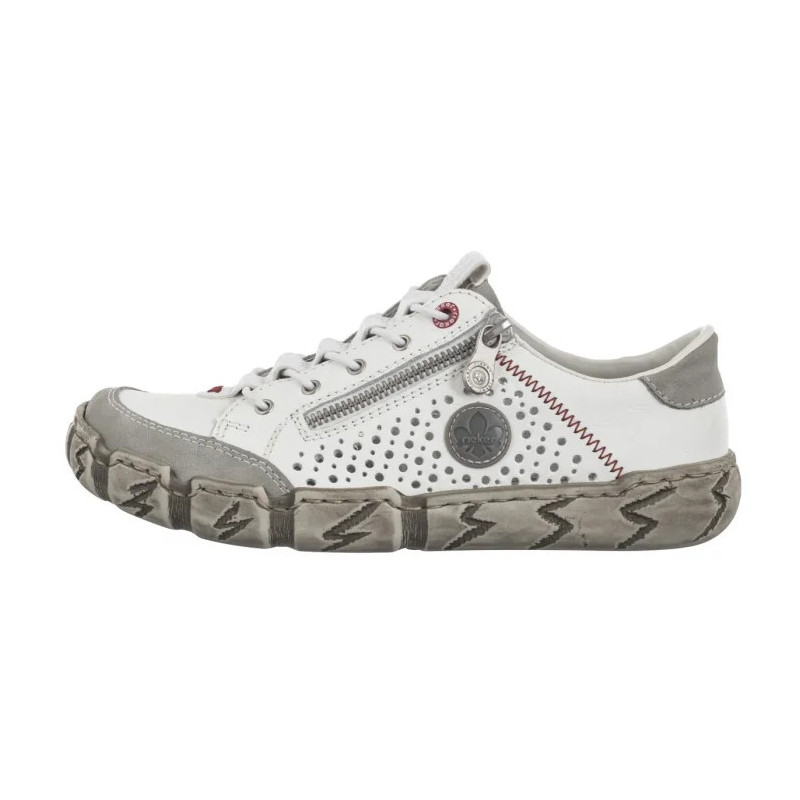 Rieker Białe L0355-80 White (RI239-a) kurpes
