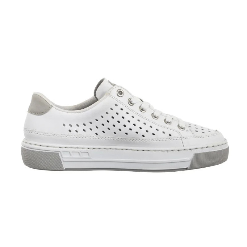 Rieker Białe Ażurowe L8849-80 White (RI240-a) shoes