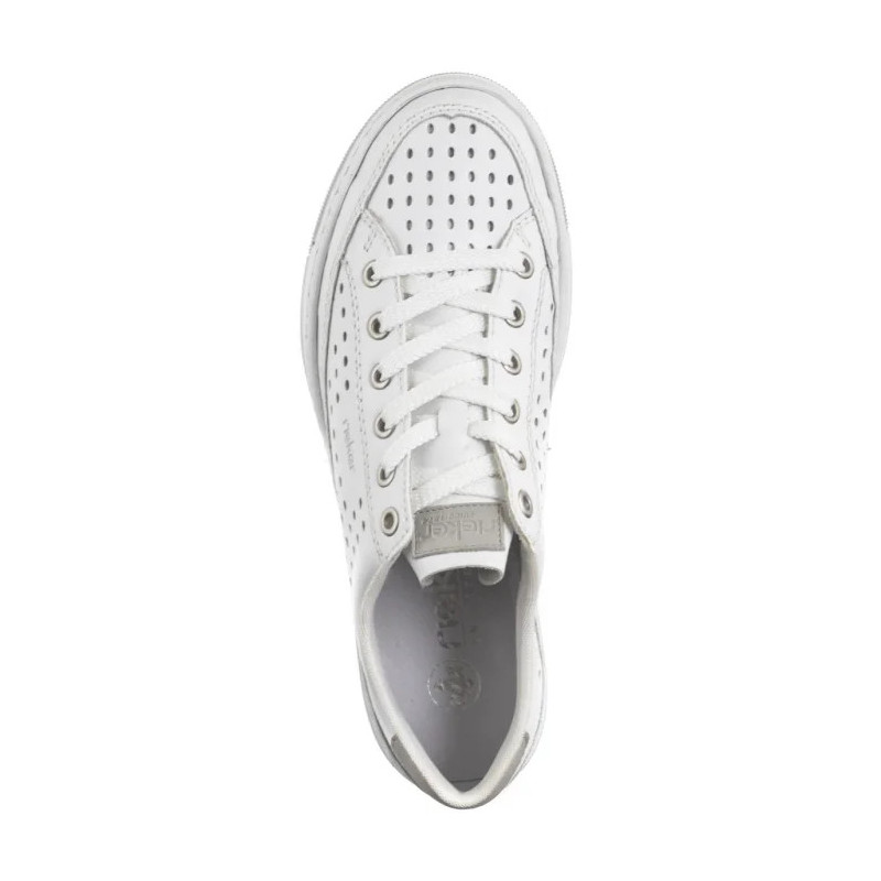 Rieker Białe Ażurowe L8849-80 White (RI240-a) shoes