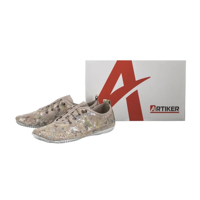 Artiker Beżowe Ażurowe w Kwiatki 56C2689 (AR147-b) shoes