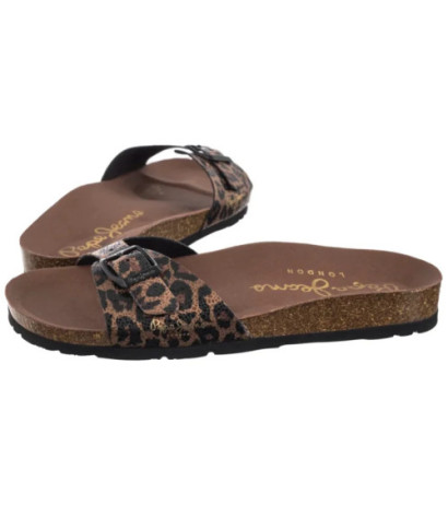 Pepe Jeans Oban Leopard W Dark Brown PLS90612 898 (PE37-a) Moteriški batai/šlepetės