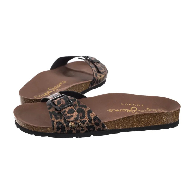 Pepe Jeans Oban Leopard W Dark Brown PLS90612 898 (PE37-a) Moteriški batai/šlepetės