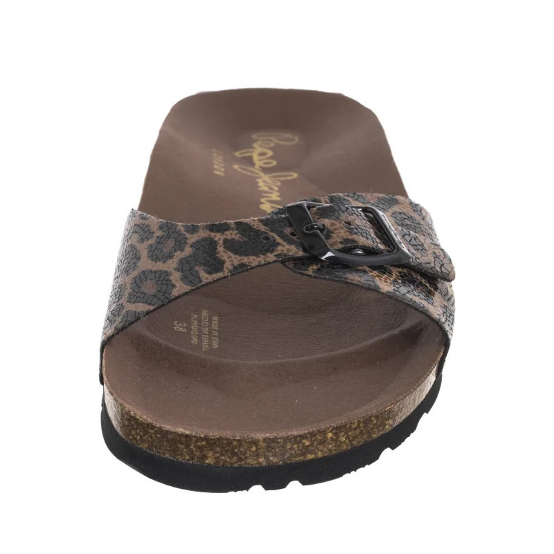 Pepe Jeans Oban Leopard W Dark Brown PLS90612 898 (PE37-a) Moteriški batai/šlepetės