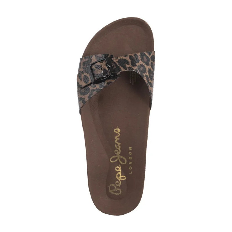 Pepe Jeans Oban Leopard W Dark Brown PLS90612 898 (PE37-a) Moteriški batai/šlepetės