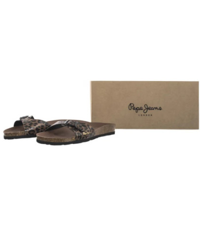 Pepe Jeans Oban Leopard W Dark Brown PLS90612 898 (PE37-a) Sieviešu apavi/Flip Flops