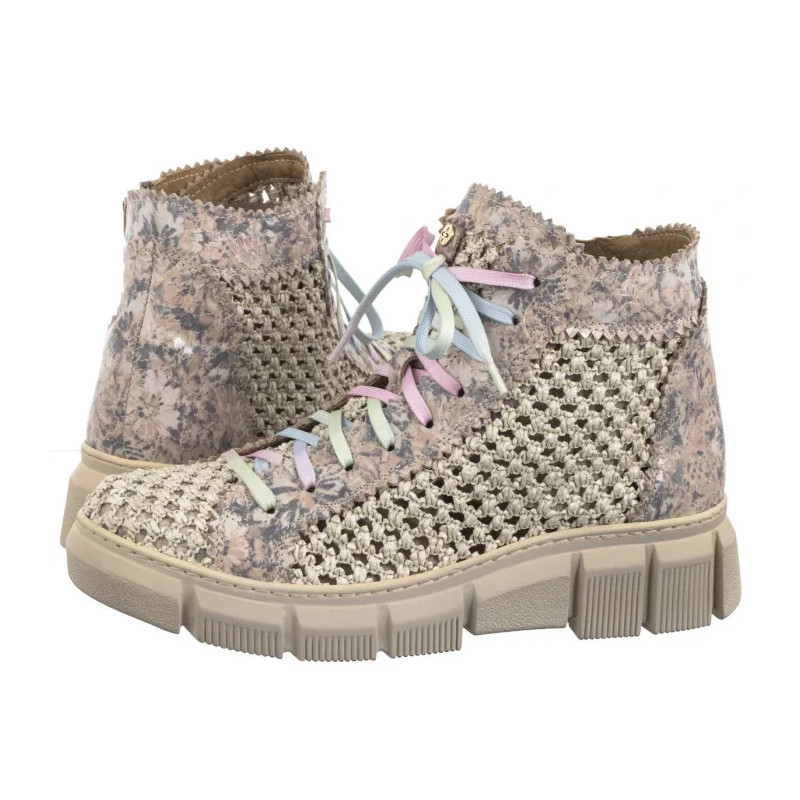 Maciejka Beżowe+Kwiaty 06892-04/00-1 (MA1323-a) kurpes