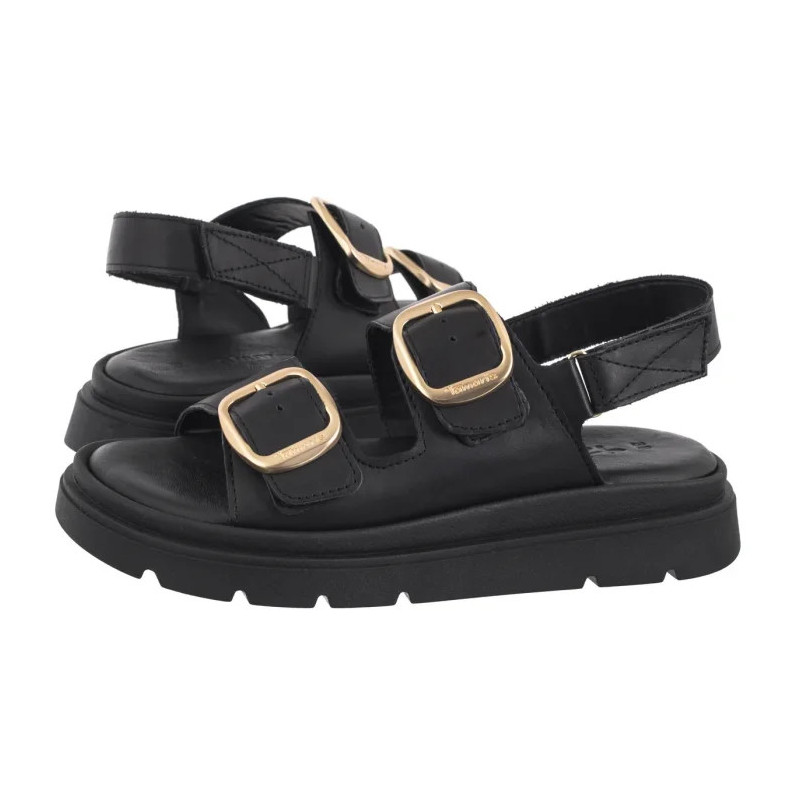 Tamaris Czarne 1-28233-44 003 Black Leather (TM526-a) bateliai