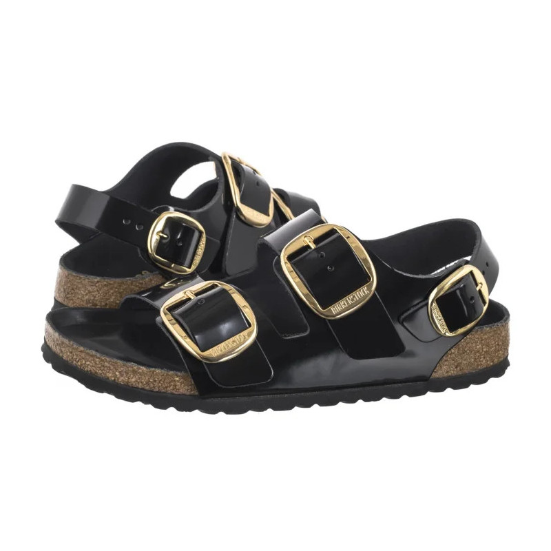 Birkenstock Milano Big Buckle High-Shine Black 1024211  (BK287-a) sandalai