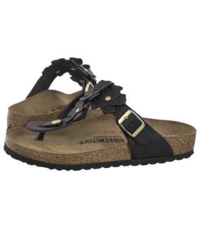 Birkenstock Gizeh Flower Embellishment Black 1026693 (BK294-a) flip flops