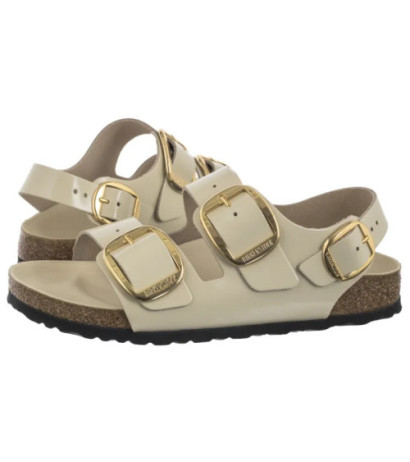 Birkenstock Milano Big Buckle High-Shine Ecru 1025395 (BK287-b) sandales