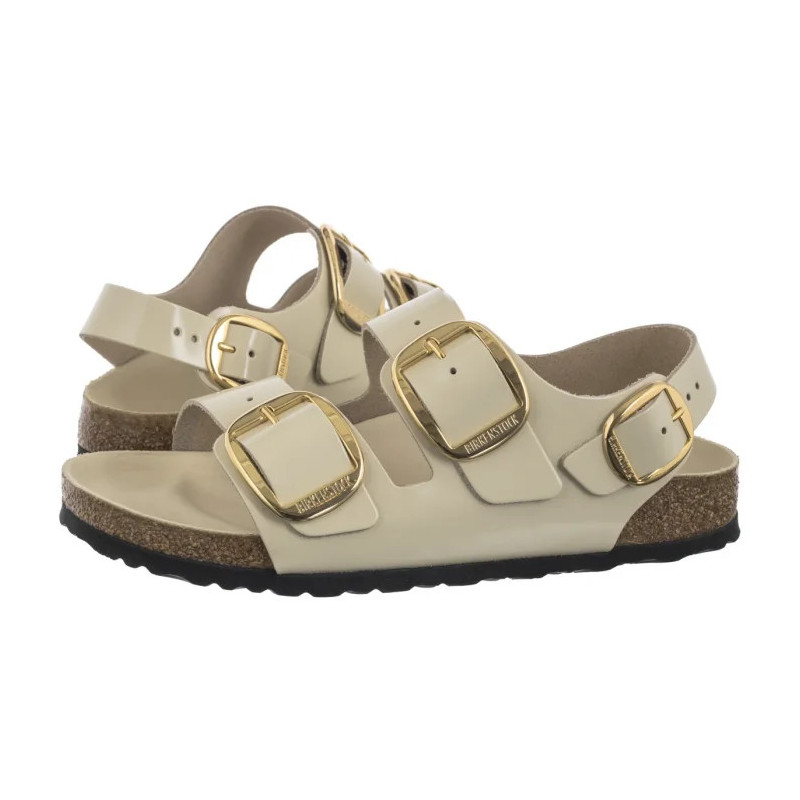 Birkenstock Milano Big Buckle High-Shine Ecru 1025395 (BK287-b) sandalai