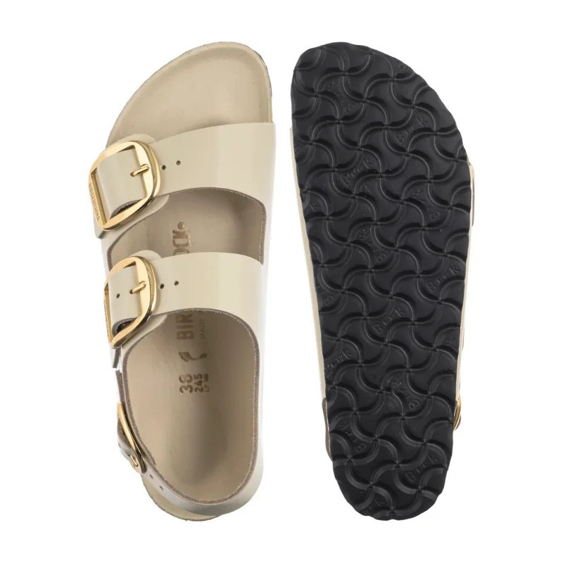Birkenstock Milano Big Buckle High-Shine Ecru 1025395 (BK287-b) sandals