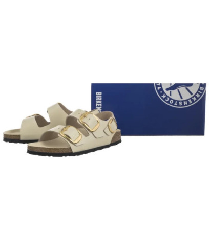 Birkenstock Milano Big Buckle High-Shine Ecru 1025395 (BK287-b) sandalai