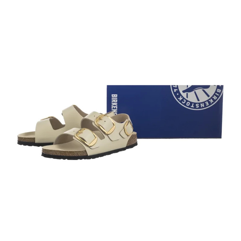 Birkenstock Milano Big Buckle High-Shine Ecru 1025395 (BK287-b) sandalai