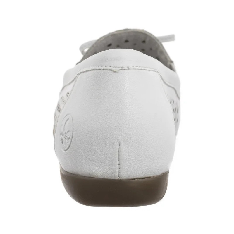 Rieker Białe Ażurowe L6352-80 White (RI249-a) batai