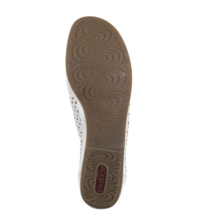 Rieker Białe Ażurowe L6352-80 White (RI249-a) batai
