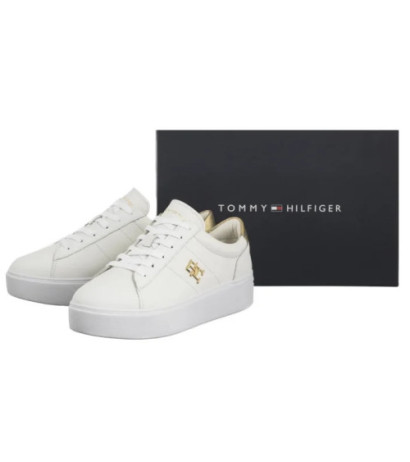 Tommy Hilfiger Platform Court Sneaker Metallics White FW0FW08648 YBS (TH1313-a) kingad