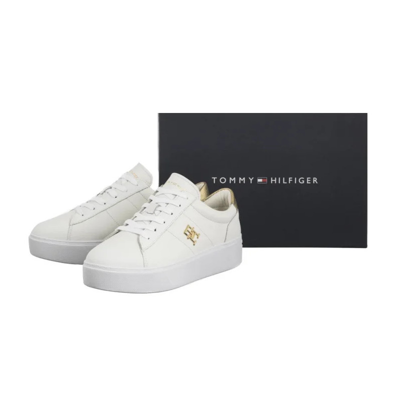 Tommy Hilfiger Platform Court Sneaker Metallics White FW0FW08648 YBS (TH1313-a) bateliai