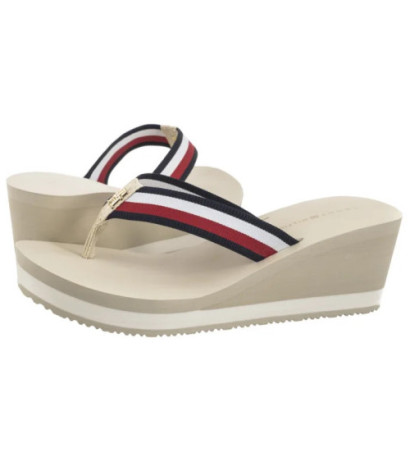 Tommy Hilfiger TH Corporate Wedge Beach Sandal Muslin FW0FW08520 ACJ (TH1314-a) batai