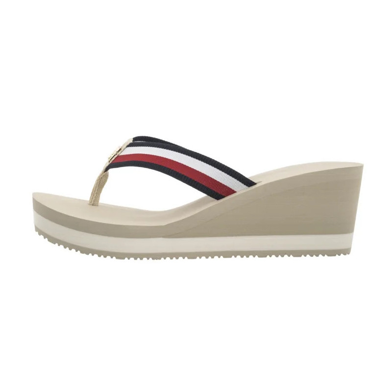 Tommy Hilfiger TH Corporate Wedge Beach Sandal Muslin FW0FW08520 ACJ (TH1314-a) batai