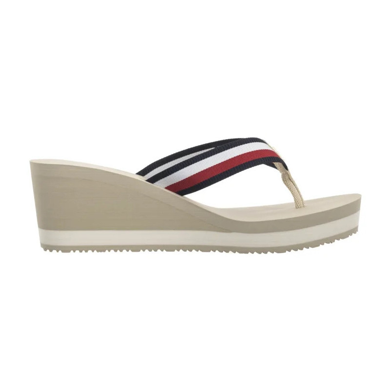 Tommy Hilfiger TH Corporate Wedge Beach Sandal Muslin FW0FW08520 ACJ (TH1314-a) kurpes