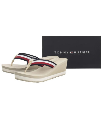 Tommy Hilfiger TH Corporate Wedge Beach Sandal Muslin FW0FW08520 ACJ (TH1314-a) batai