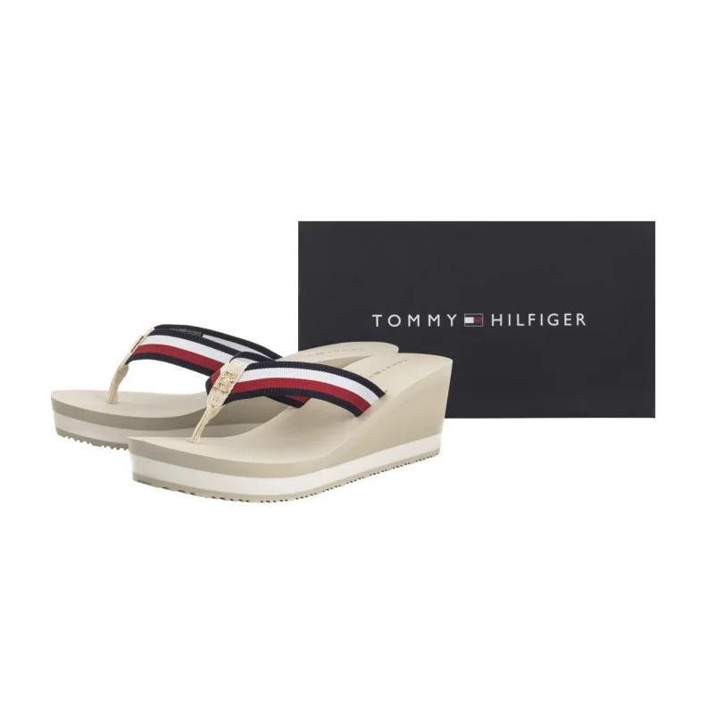 Tommy Hilfiger TH Corporate Wedge Beach Sandal Muslin FW0FW08520 ACJ (TH1314-a) kurpes