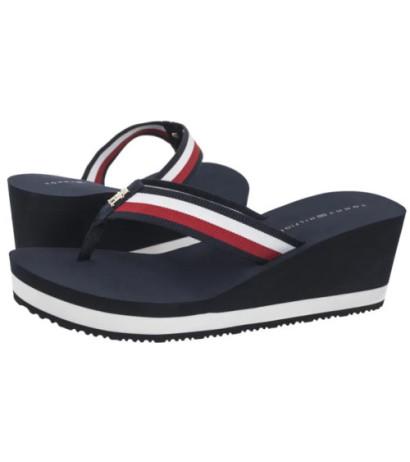 Tommy Hilfiger TH Corporate Wedge Beach Sandal Space Blue FW0FW08520 DW6 (TH1314-b) kingad