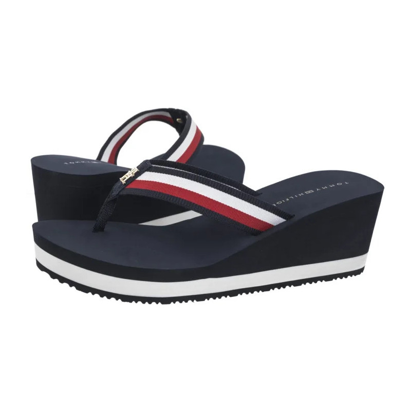 Tommy Hilfiger TH Corporate Wedge Beach Sandal Space Blue FW0FW08520 DW6 (TH1314-b) batai