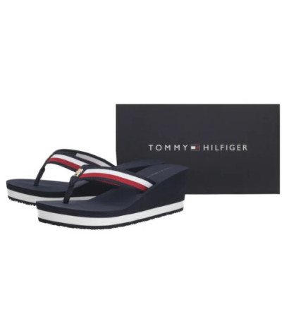 Tommy Hilfiger TH Corporate Wedge Beach Sandal Space Blue FW0FW08520 DW6 (TH1314-b) kingad