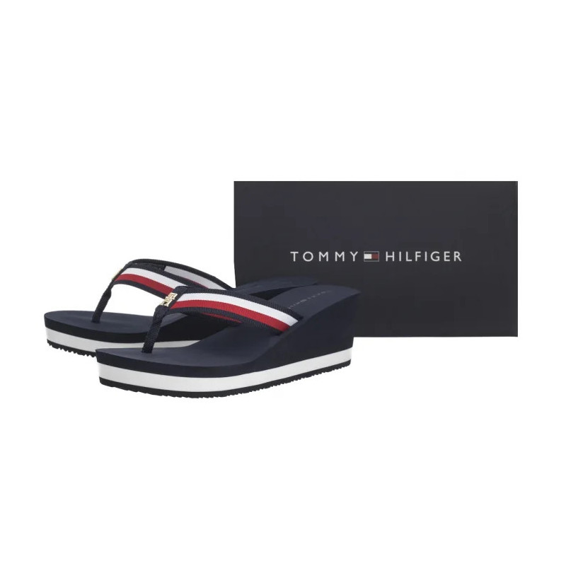 Tommy Hilfiger TH Corporate Wedge Beach Sandal Space Blue FW0FW08520 DW6 (TH1314-b) batai