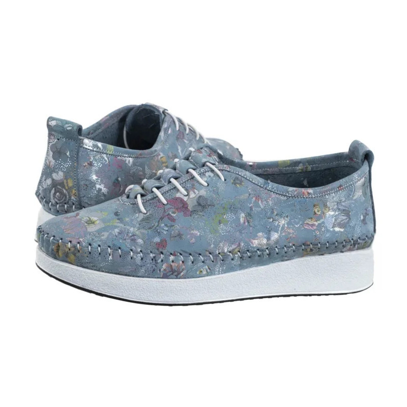 Venezia Niebieskie w Kwiaty E149NUBUOSP029 (VE834-a) kurpes