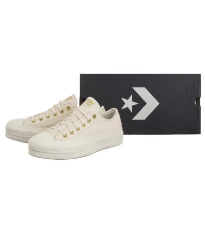 Converse CTAS Lift Ox Egret/Egret/Gold A12765C (CO766-a) shoes