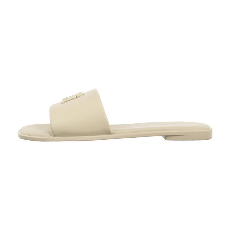 Tommy Hilfiger TH Logo Hardware Leather Mule Muslin FW0FW08806 ACJ (TH1320-a) Sieviešu apavi/Flip Flops