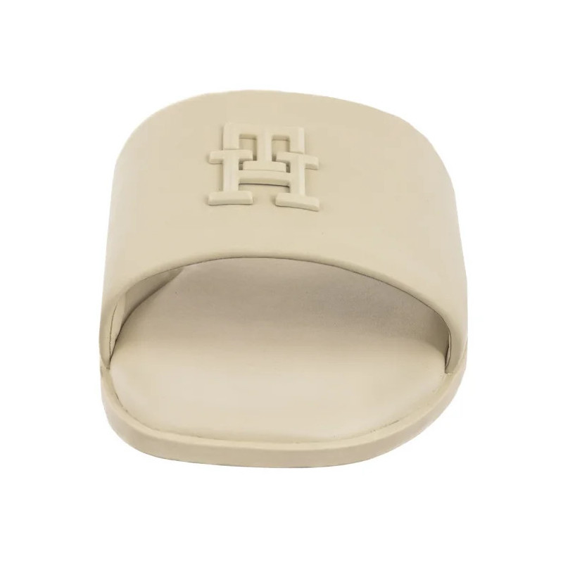 Tommy Hilfiger TH Logo Hardware Leather Mule Muslin FW0FW08806 ACJ (TH1320-a) Women's Shoes/Flip Flops