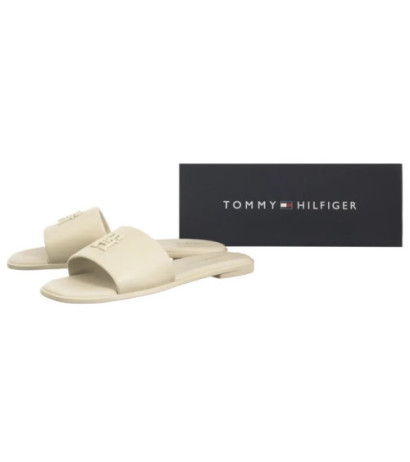 Tommy Hilfiger TH Logo Hardware Leather Mule Muslin FW0FW08806 ACJ (TH1320-a) Sieviešu apavi/Flip Flops