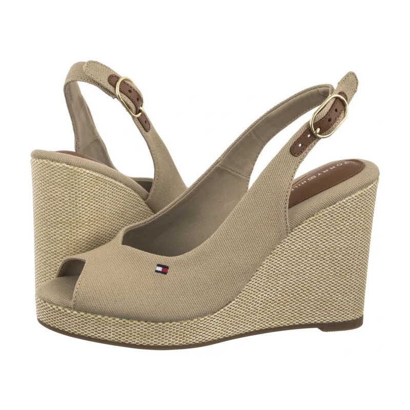 Tommy Hilfiger Flag High Wedge Espad Slingback Horseradish FW0FW08597 ACC (TH1327-a) shoes