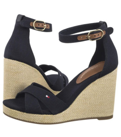 Tommy Hilfiger Flag High Wedge Espad Crisscross Space Blue FW0FW08661 DW6 (TH1329-a) kurpes