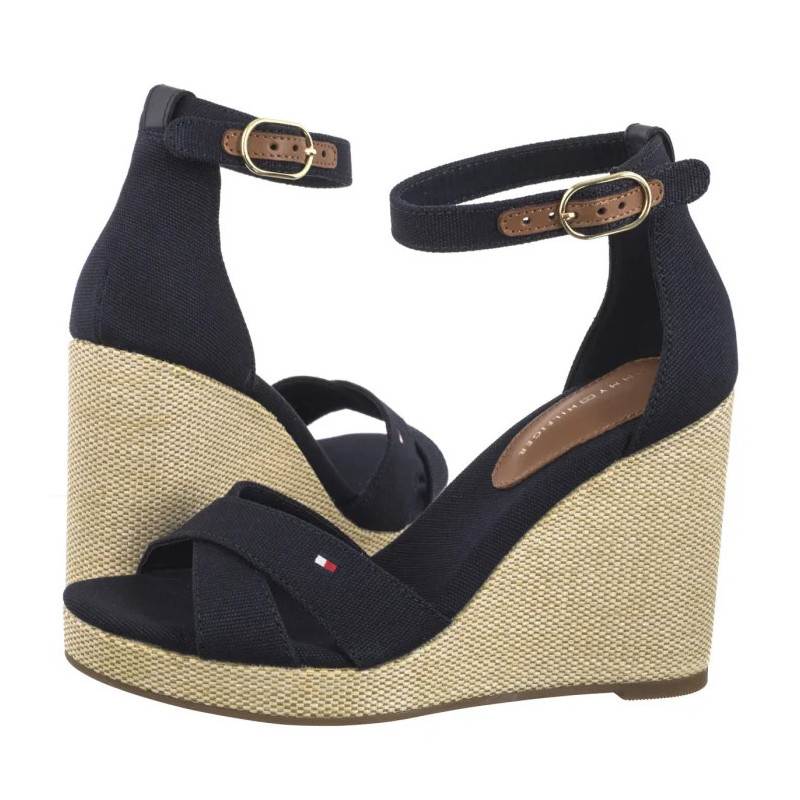 Tommy Hilfiger Flag High Wedge Espad Crisscross Space Blue FW0FW08661 DW6 (TH1329-a) kurpes