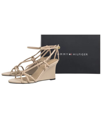 Tommy Hilfiger Leather Knots Wedge Sandal Misty Blush FW0FW08417 TRY (TH1331-a) kurpes