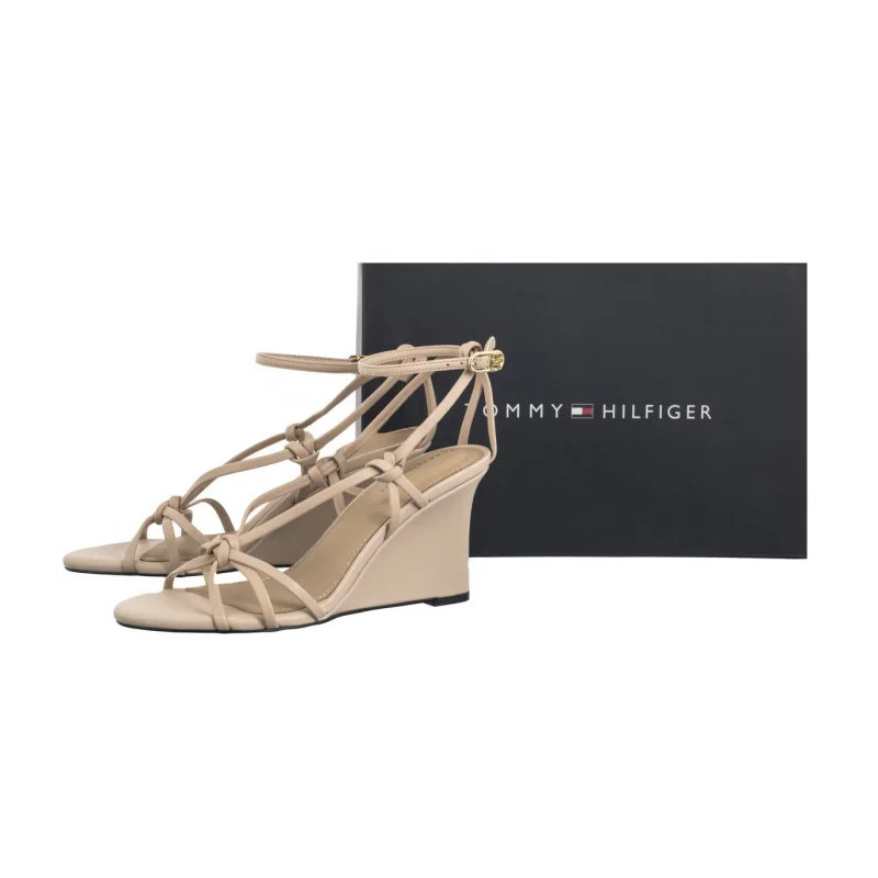 Tommy Hilfiger Leather Knots Wedge Sandal Misty Blush FW0FW08417 TRY (TH1331-a) batai