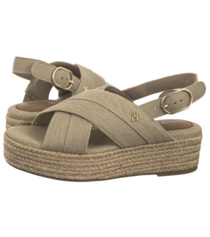 Tommy Hilfiger Denim Espadrille Platform Sandal Horseradish FW0FW08669 ACC (TH1333-a) bateliai