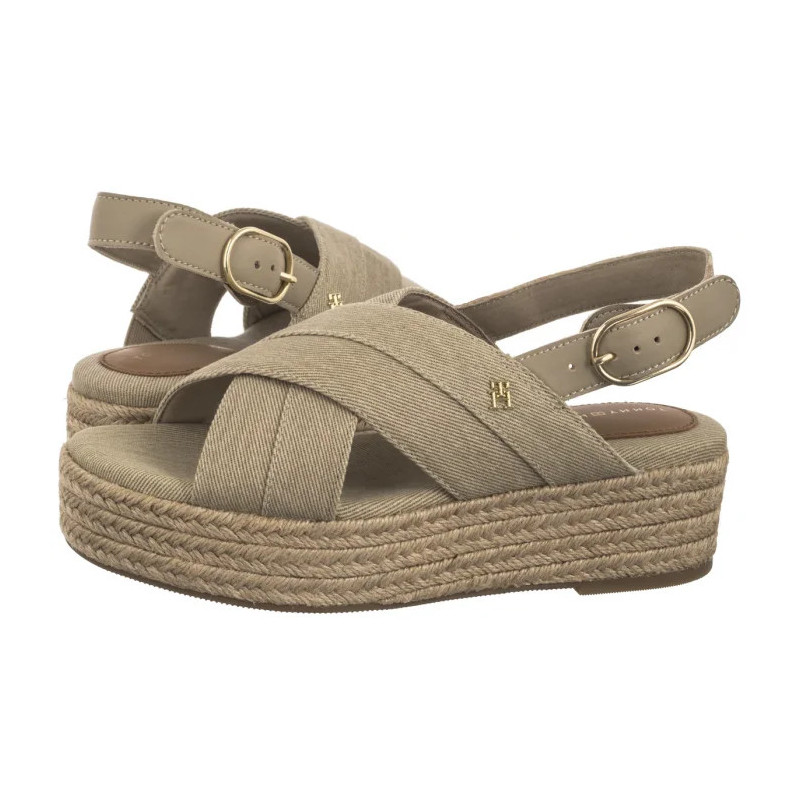 Tommy Hilfiger Denim Espadrille Platform Sandal Horseradish FW0FW08669 ACC (TH1333-a) bateliai