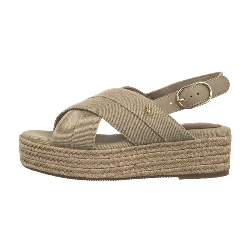 Tommy Hilfiger Denim Espadrille Platform Sandal Horseradish FW0FW08669 ACC (TH1333-a) kurpes
