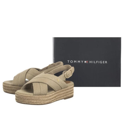 Tommy Hilfiger Denim Espadrille Platform Sandal Horseradish FW0FW08669 ACC (TH1333-a) kurpes