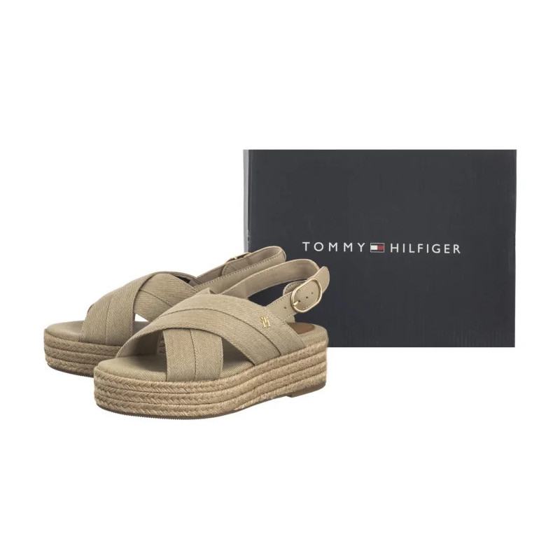 Tommy Hilfiger Denim Espadrille Platform Sandal Horseradish FW0FW08669 ACC (TH1333-a) kurpes