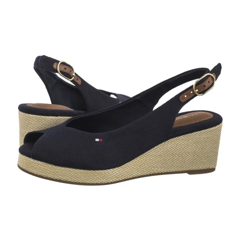 Tommy Hilfiger Flag Mid Wedge Espad Slingback Space Blue FW0FW08595 DW6 (TH1328-b) batai