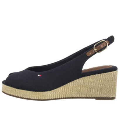 Tommy Hilfiger Flag Mid Wedge Espad Slingback Space Blue FW0FW08595 DW6 (TH1328-b) batai